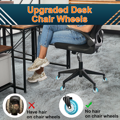 RidRed Gaming Chair Wheels-Replacement Rubber Casters-Universal Fit 3 Inch Chair Casters