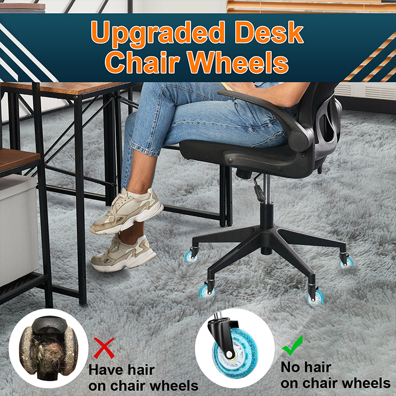 RidRed Gaming Chair Wheels-Replacement Rubber Casters-Universal Fit 3 Inch Chair Casters