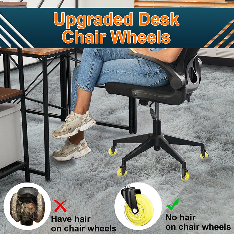 RidRed Gaming Chair Wheels -Replacement Rubber Casters- Universal Fit 3 Inch Chair Casters