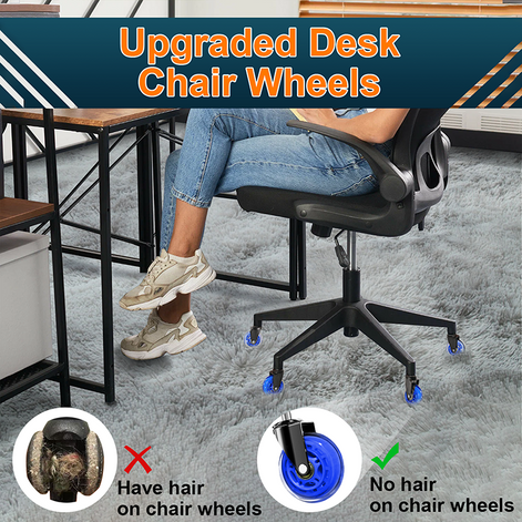 RidRed Chair Wheels-Replacement Rubber Wheels-Universal Fit 3 Inch Casters