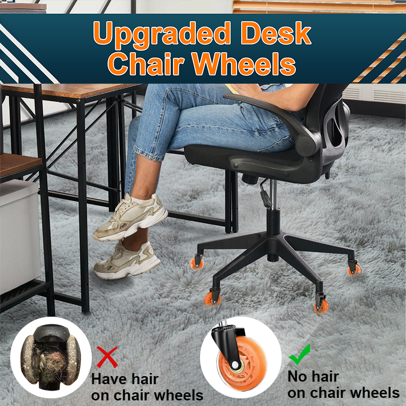 RidRed Gaming Rubber Wheels - Heavy-Duty Office Chair Wheels -Universal Fit 3 Inch Chair Casters