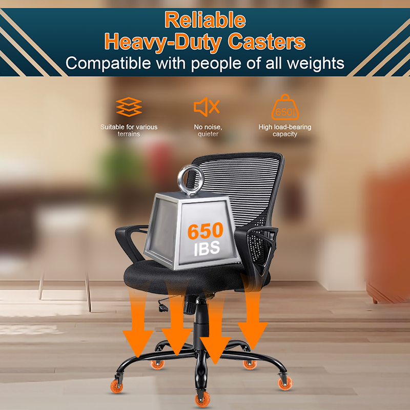 RidRed Gaming Rubber Wheels - Heavy-Duty Office Chair Wheels -Universal Fit 3 Inch Chair Casters