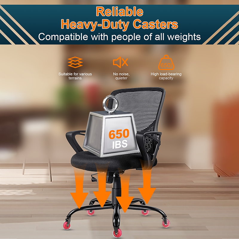 RidRed Gaming Rubber Wheels - Heavy-Duty Office Chair Wheels-Universal Fit 3 Inch Chair Casters