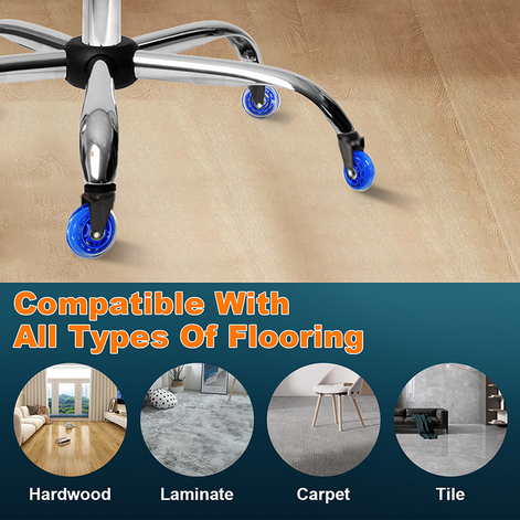 RidRed Chair Wheels-Replacement Rubber Wheels-Universal Fit 3 Inch Casters