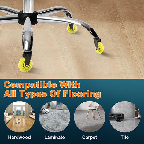 RidRed Gaming Chair Wheels -Replacement Rubber Casters- Universal Fit 3 Inch Chair Casters