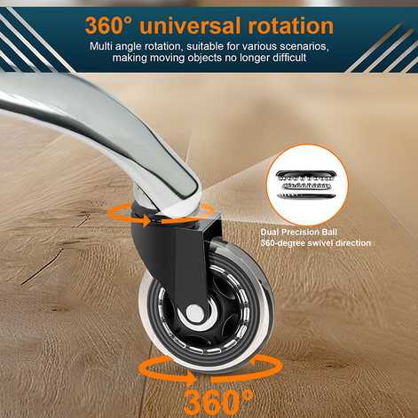 RidRed Office Chair Wheels-Replacement Rubber Wheels-Universal Fit 3 Inch Casters