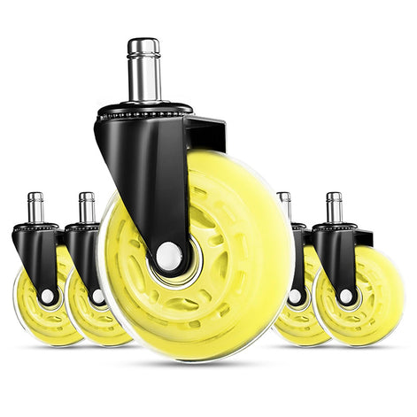 RidRed Gaming Chair Wheels -Replacement Rubber Casters- Universal Fit 3 Inch Chair Casters