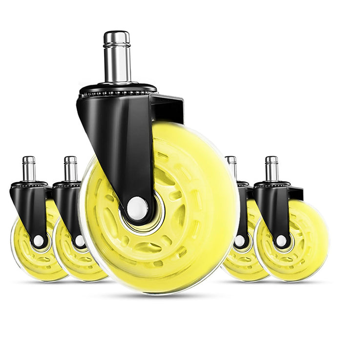 RidRed Gaming Chair Wheels -Replacement Rubber Casters- Universal Fit 3 Inch Chair Casters