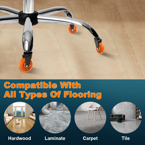 RidRed Gaming Rubber Wheels - Heavy-Duty Office Chair Wheels -Universal Fit 3 Inch Chair Casters