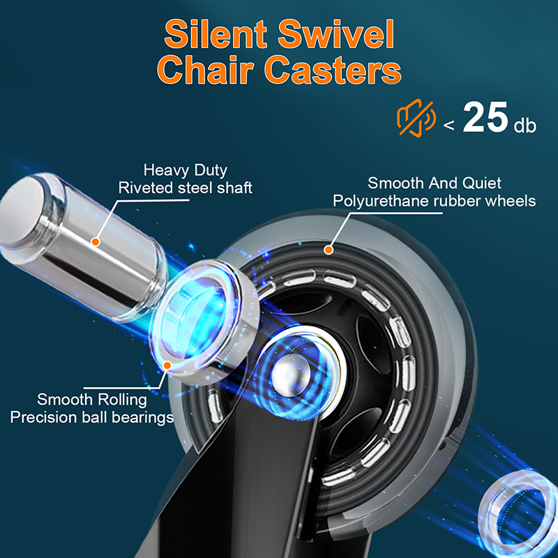 RidRed Office Chair Wheels-Replacement Rubber Wheels-Universal Fit 3 Inch Casters