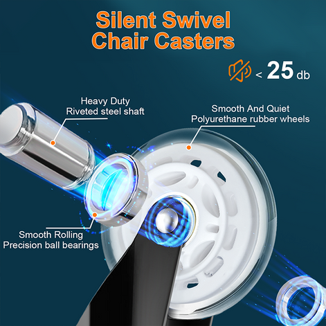 RidRed Gaming Chair Wheels - Heavy Duty Office Chair Wheels-Universal Fit 3 Inch Chair Casters