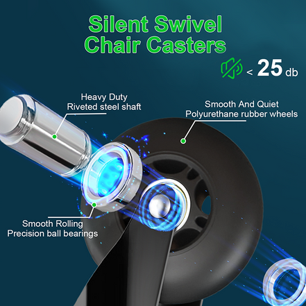 RidRed Office Chair Wheels-Universal Fit 3 Inch Computer Gaming Desk Caster Wheels